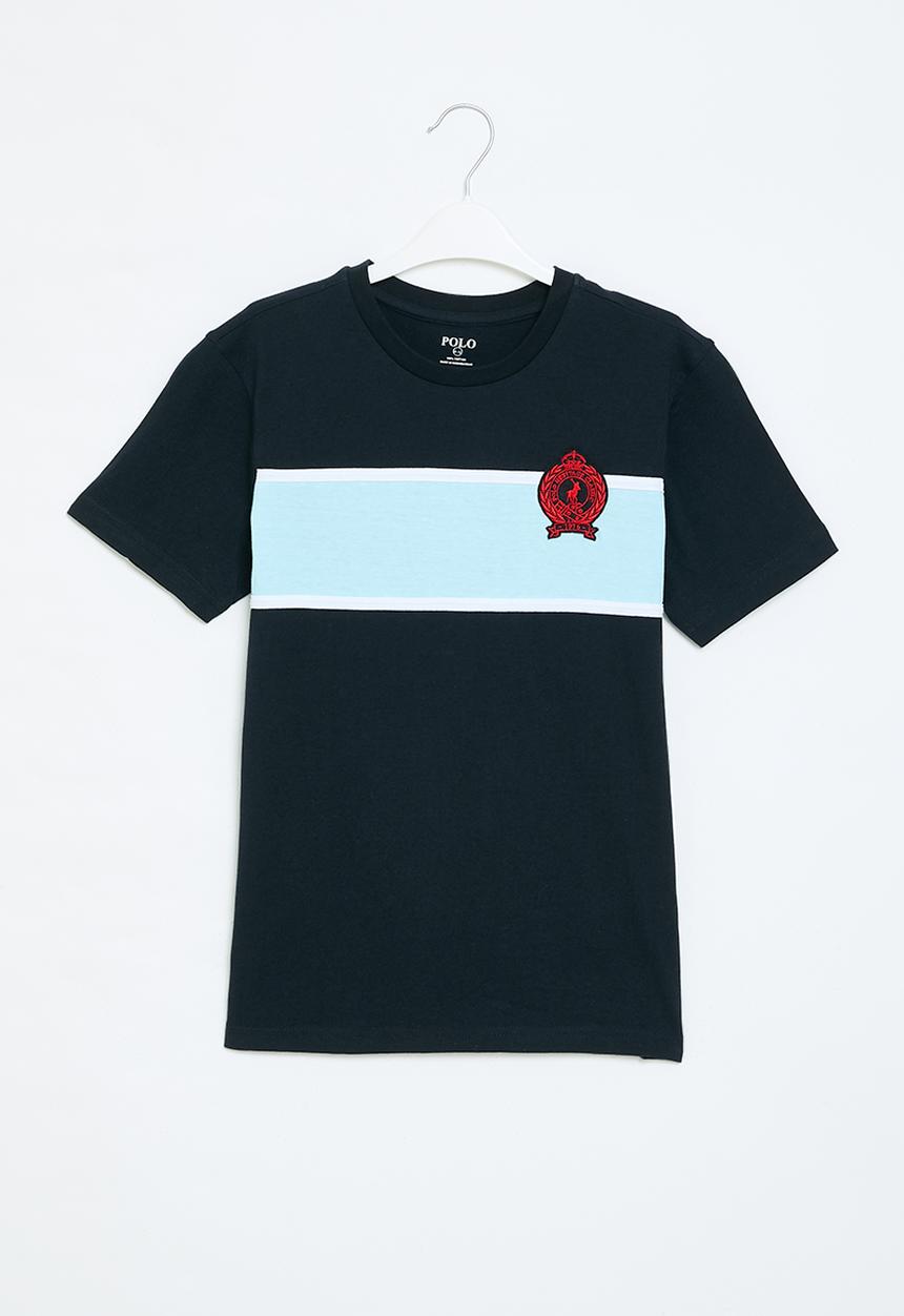 POLO - Boys owen cust & sew crested tee - navy