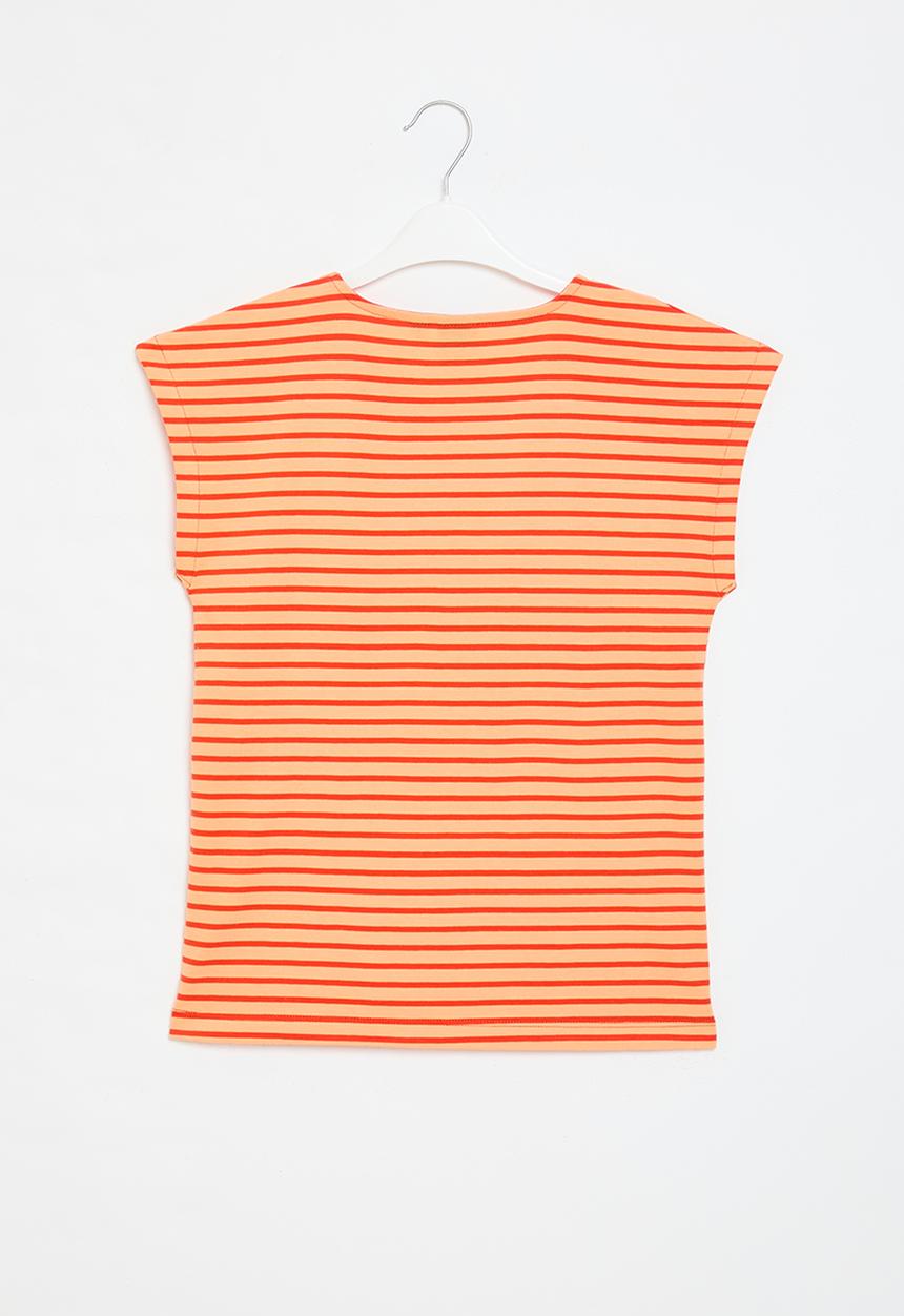 POLO - Girls jade striped tee - sunset