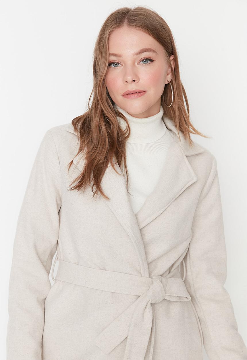 Trendyol - Basic long coat - stone