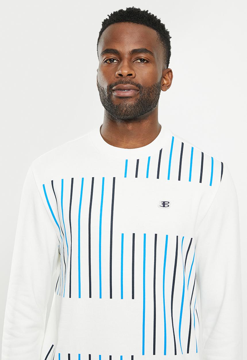Ben Sherman - Stripe crew sweater - ivory 