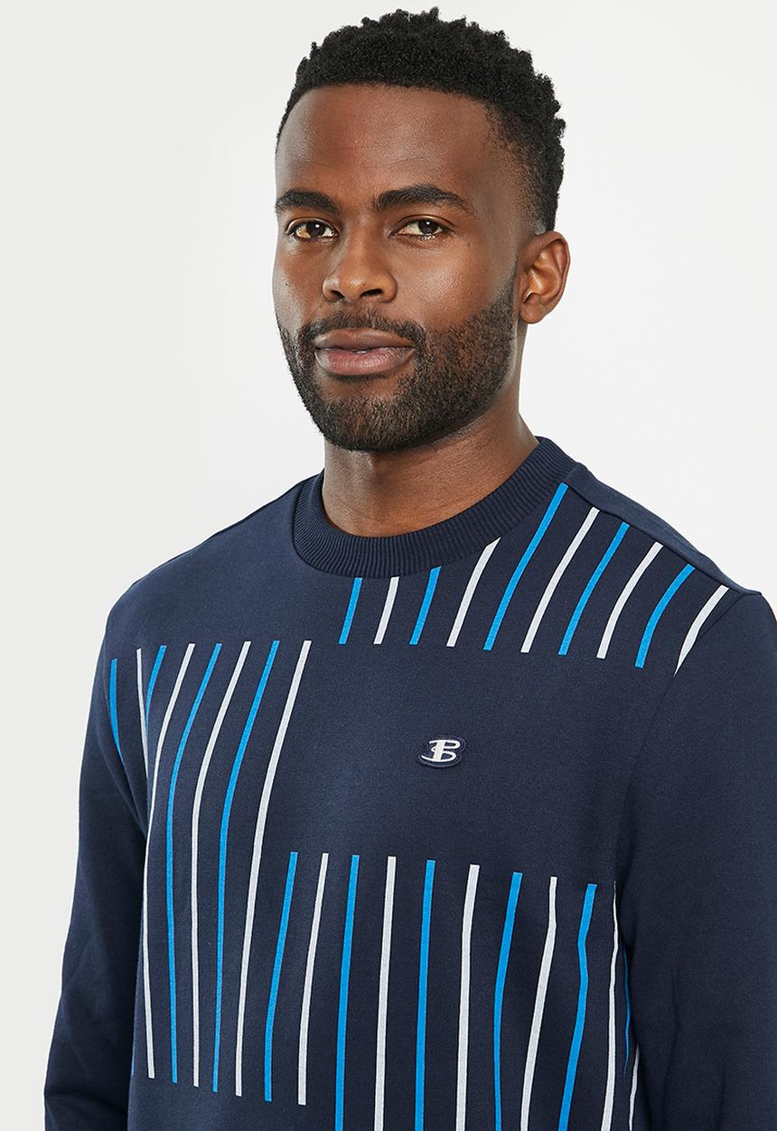 Ben Sherman - Stripe crew sweater - navy 