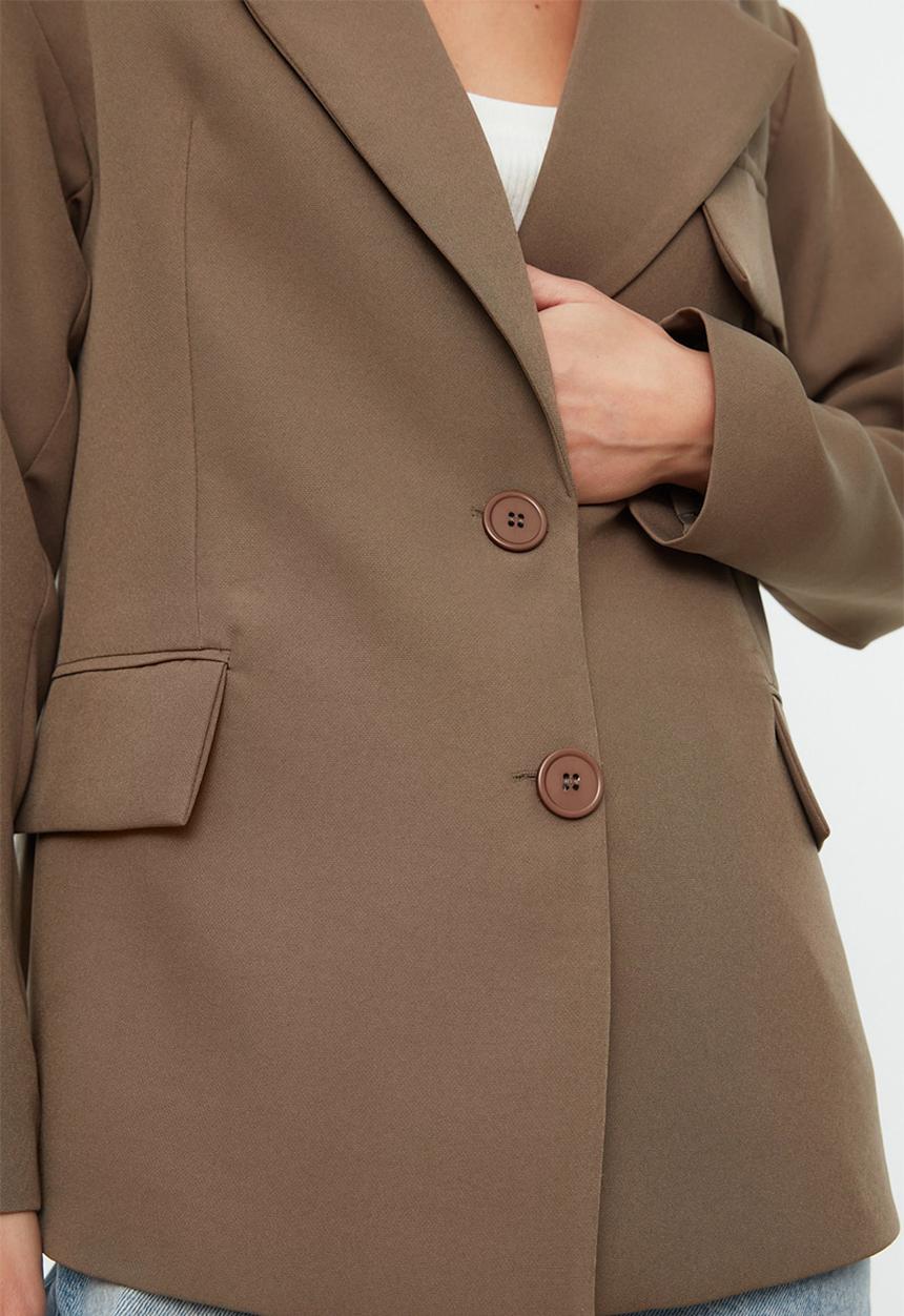 Trendyol - Oversized basic blazer - brown