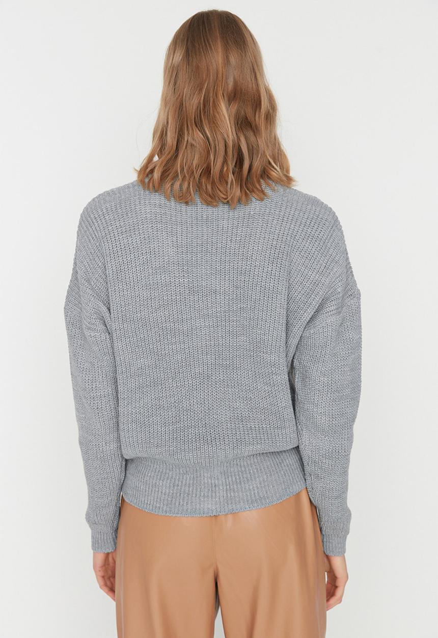 Trendyol - Basic regular cardigan - grey