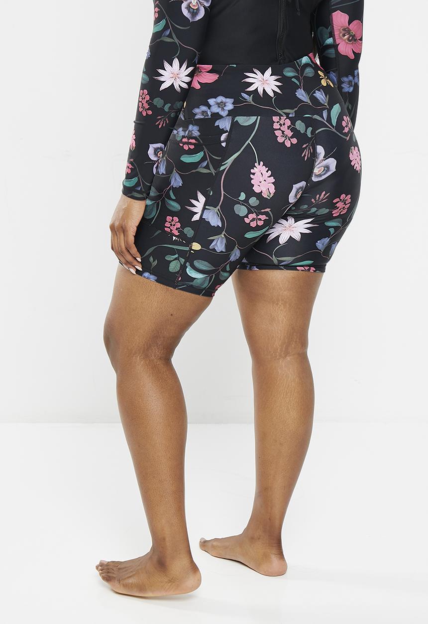 Lizzy - Plus mirchi elasticated cycle legging - dark indigenous floral