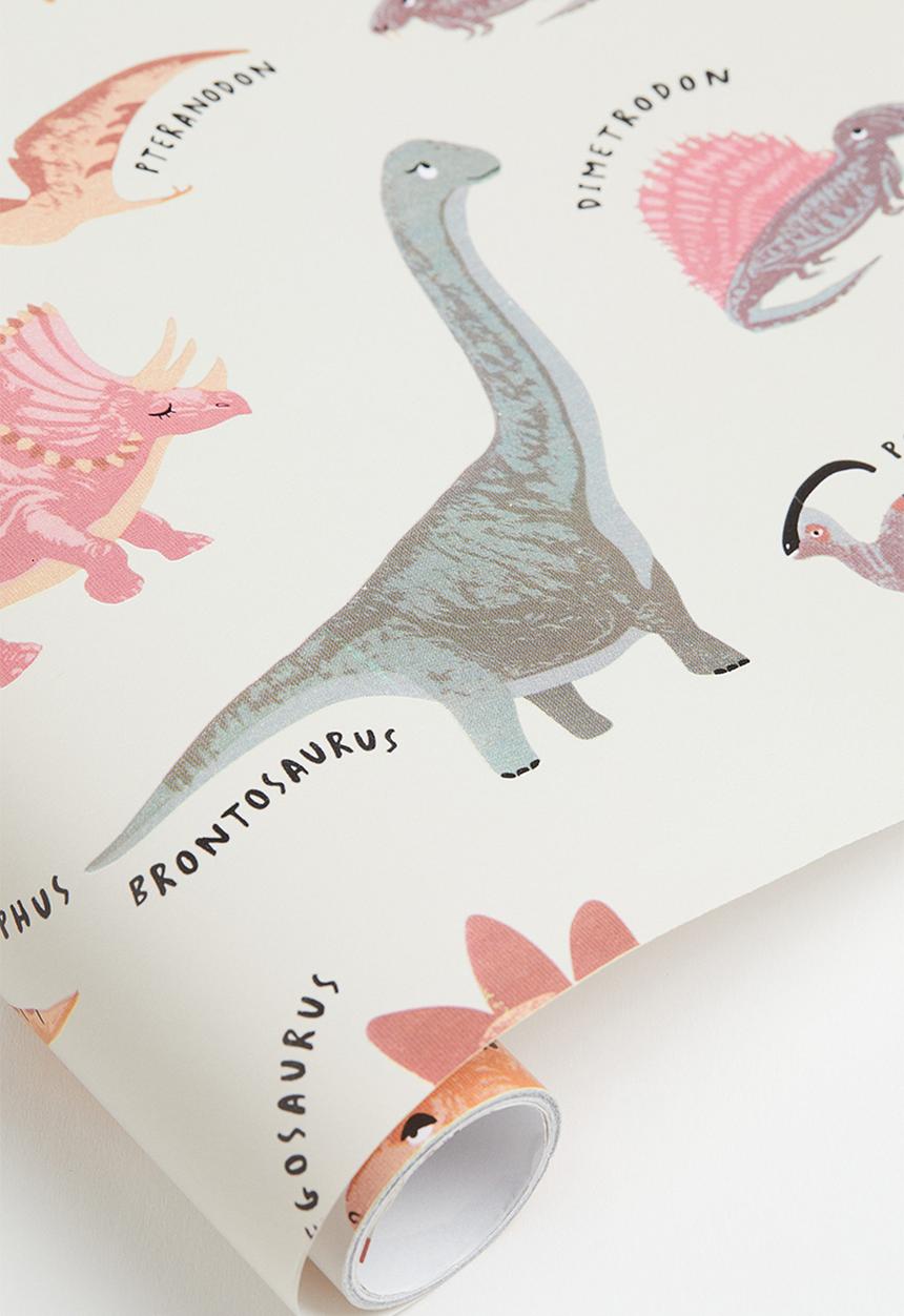 H&M - Gift wrap - natural white dinosaurs 