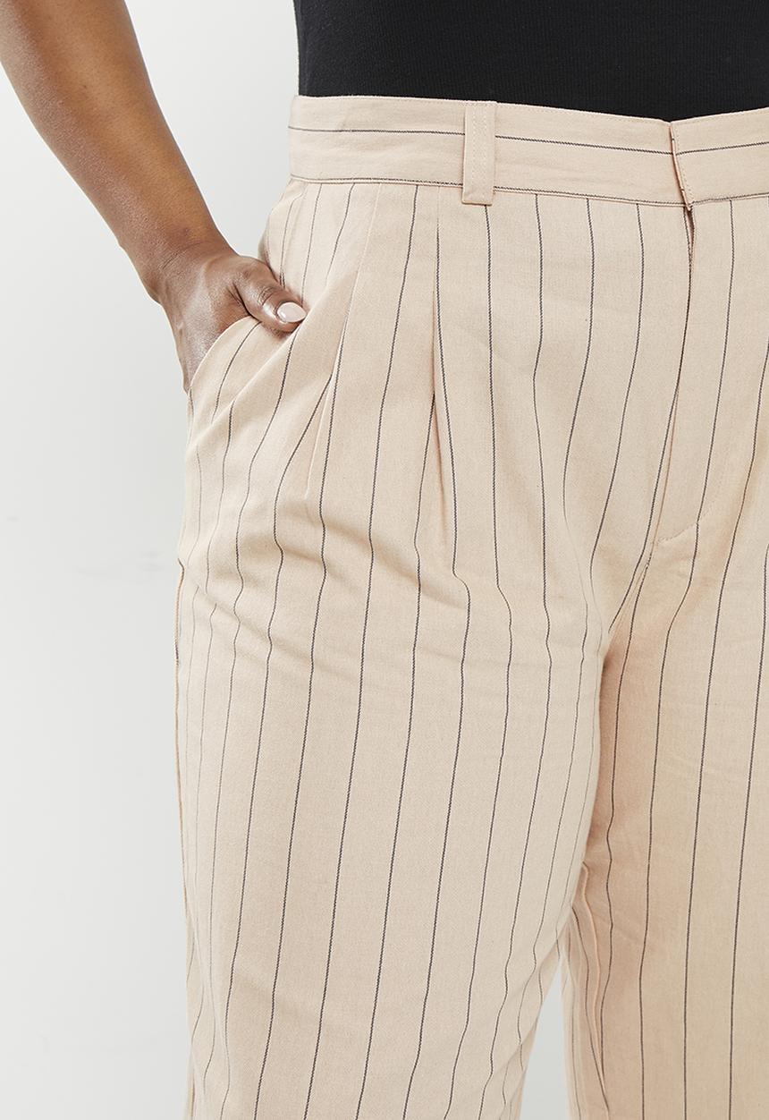 Cotton On - Plus jude suiting pant - peta pinstripe stone