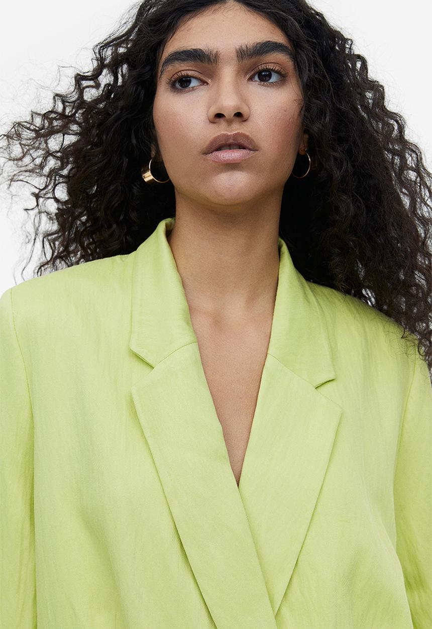 H&M - Double-breasted blazer - lime green