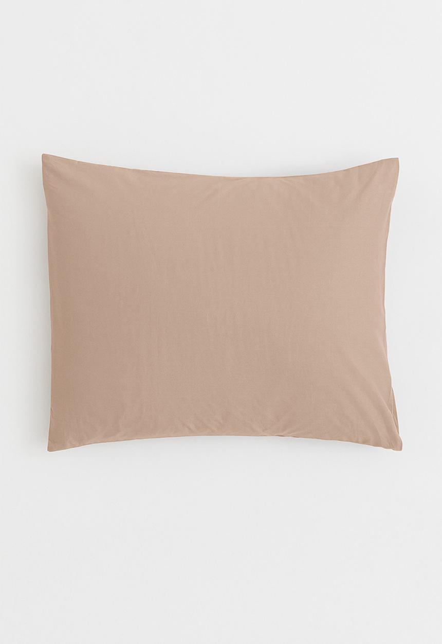 H&M - Cotton pillowcase - dark beige