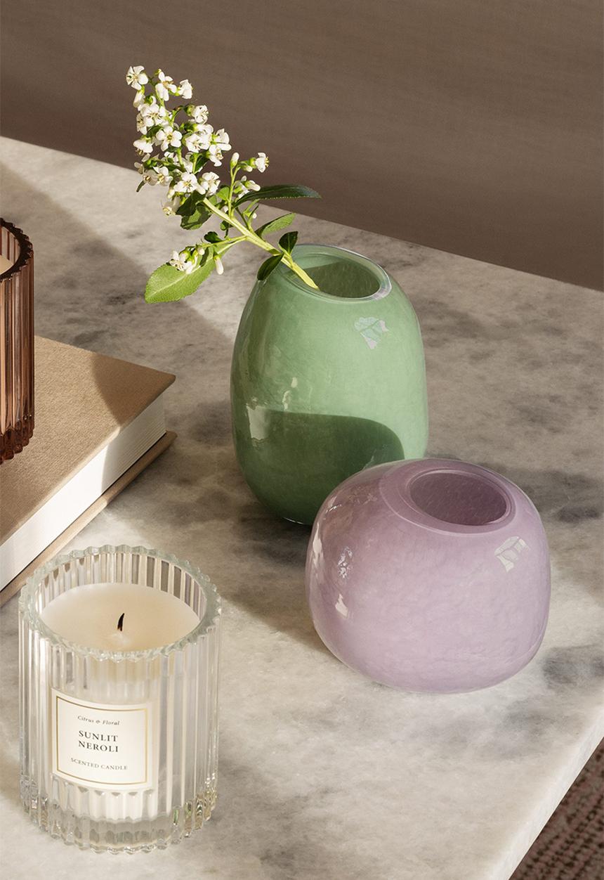 H&M - Small glass vase - light green 