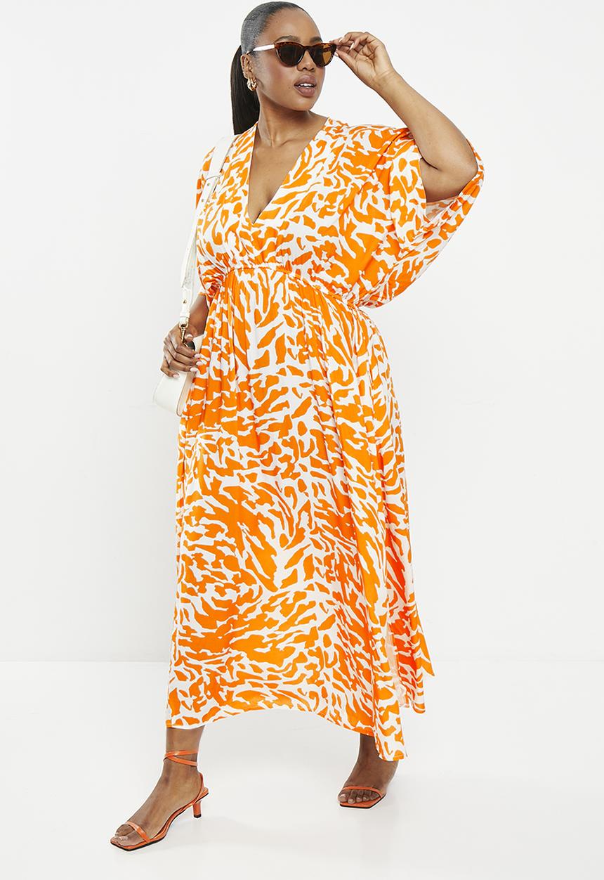 Me&B - Joy kaftan - abstract cheetah orange