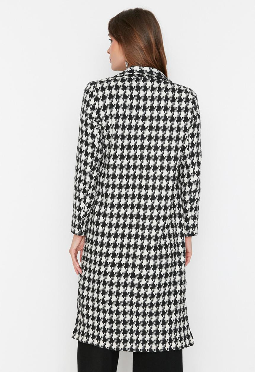 Trendyol - Check pattern coat - black