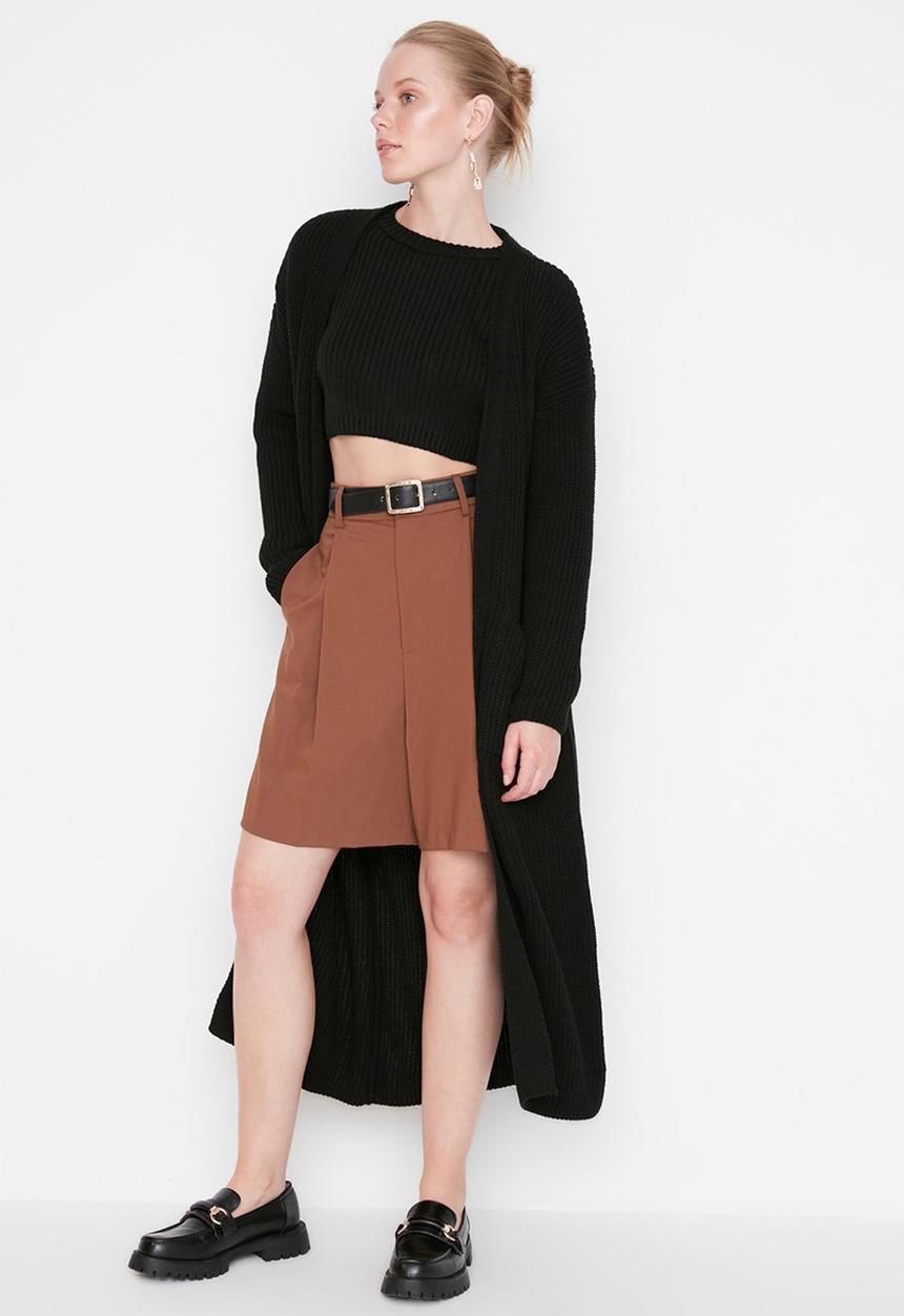 Trendyol - Long basic cardigan - black