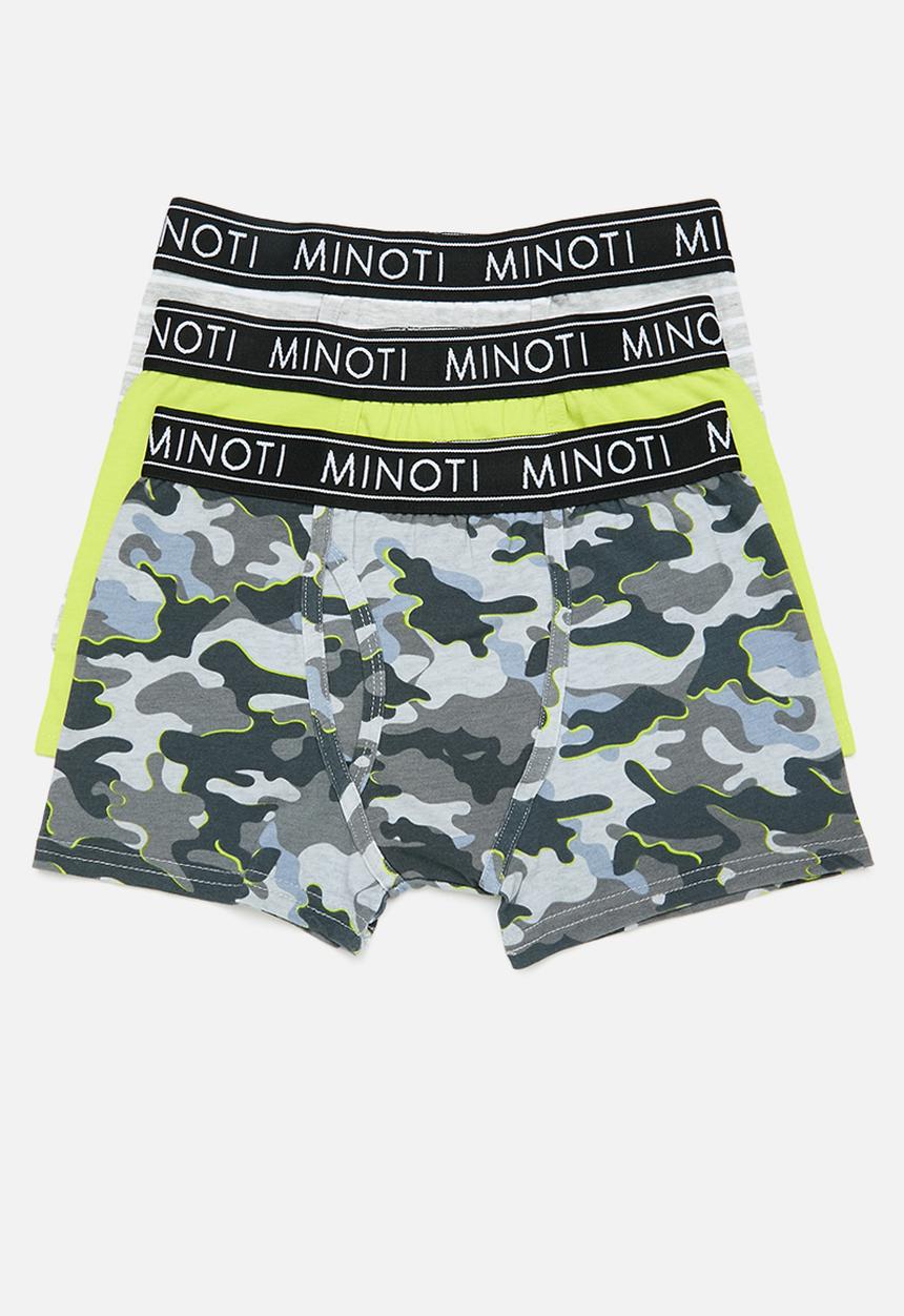 MINOTI - Boys camo green 3pk boxers - multi