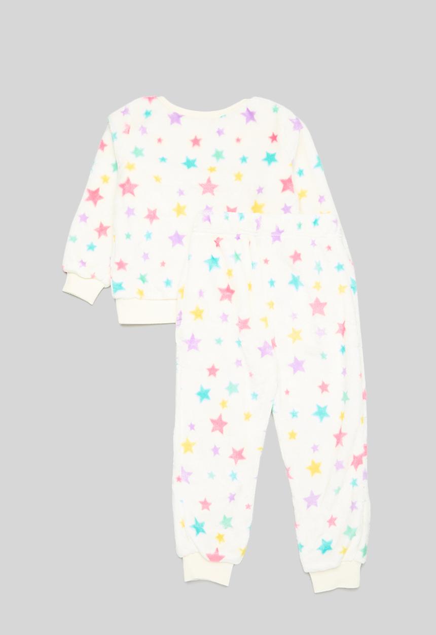 MINOTI - Girls 2 pack stars cuddle fleece pyjama set - multi