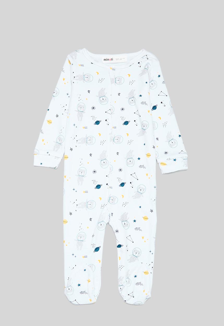MINOTI - 2 Pack sleepsuits - white & grey