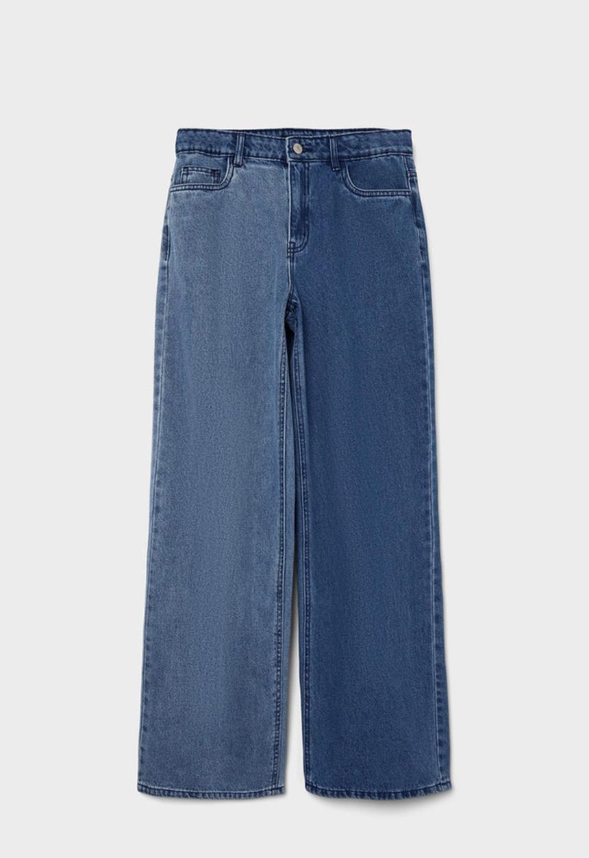 Name It - Nlfizzablock l dnm hw wide pant - light blue denim