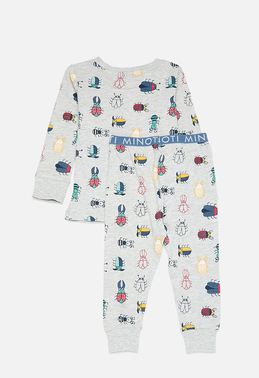 MINOTI - Boys 2pc bugs pyjama set - grey