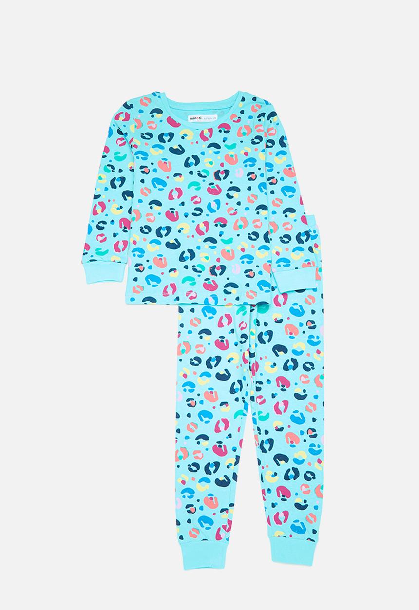 MINOTI - Girls 2 pack multi aop pyjama set - blue