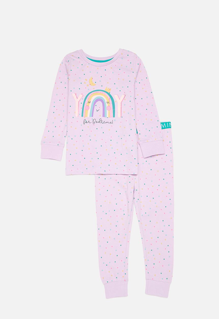 MINOTI - Girls 2 pack yay pyjama set - purple