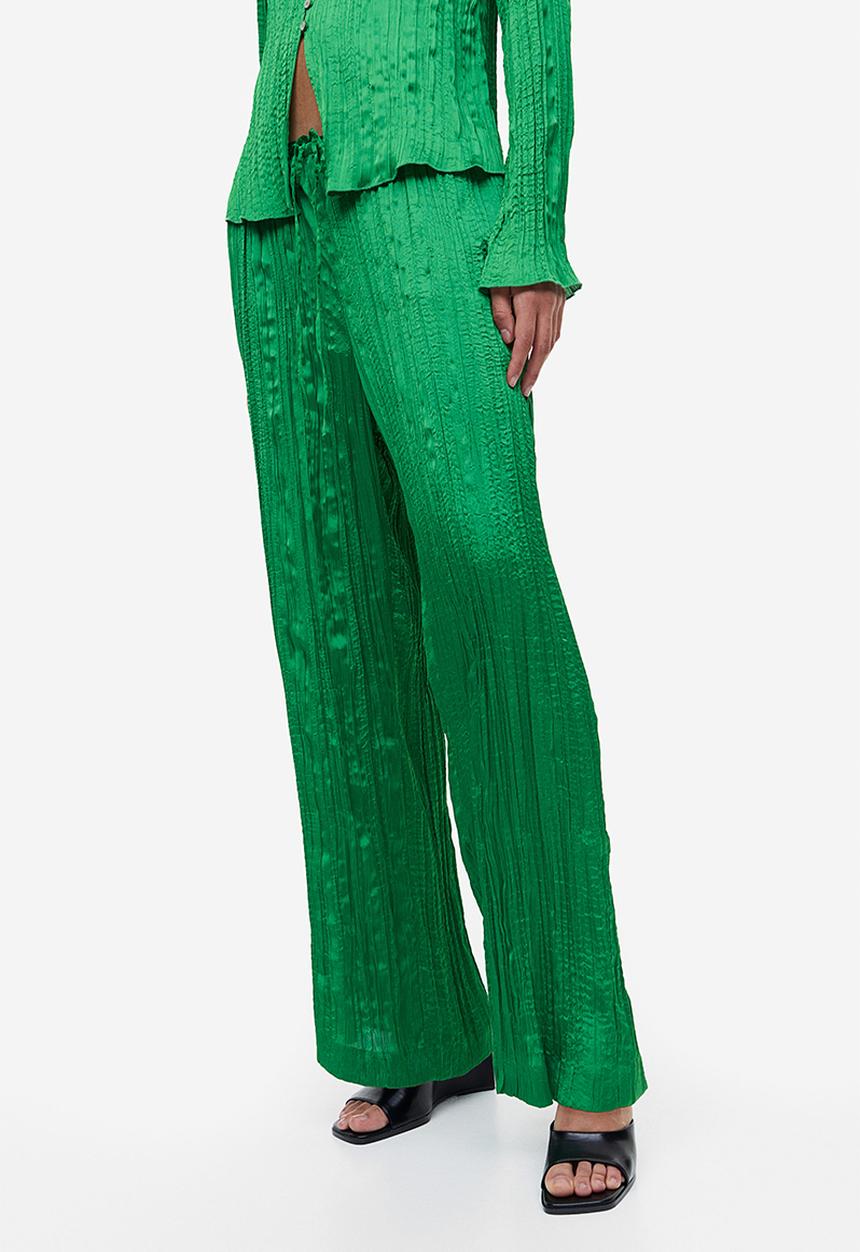 H&M - Wide pull-on trousers - green