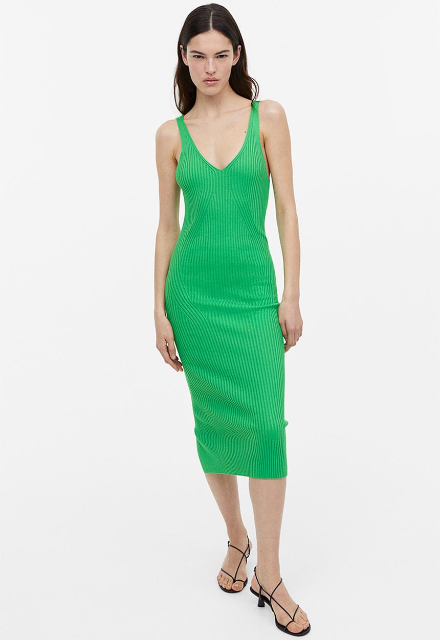 H&M - Rib-knit dress - green