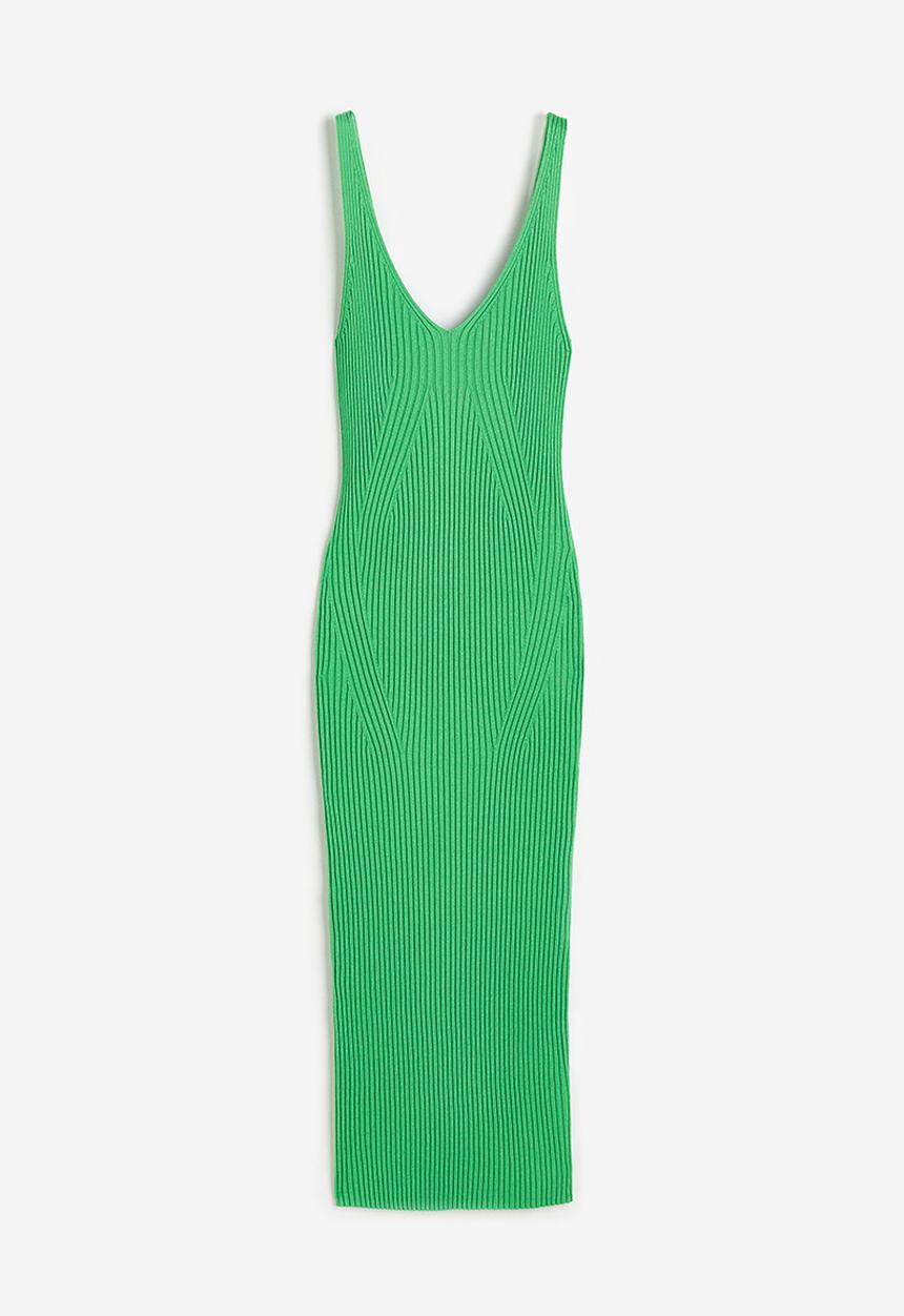H&M - Rib-knit dress - green