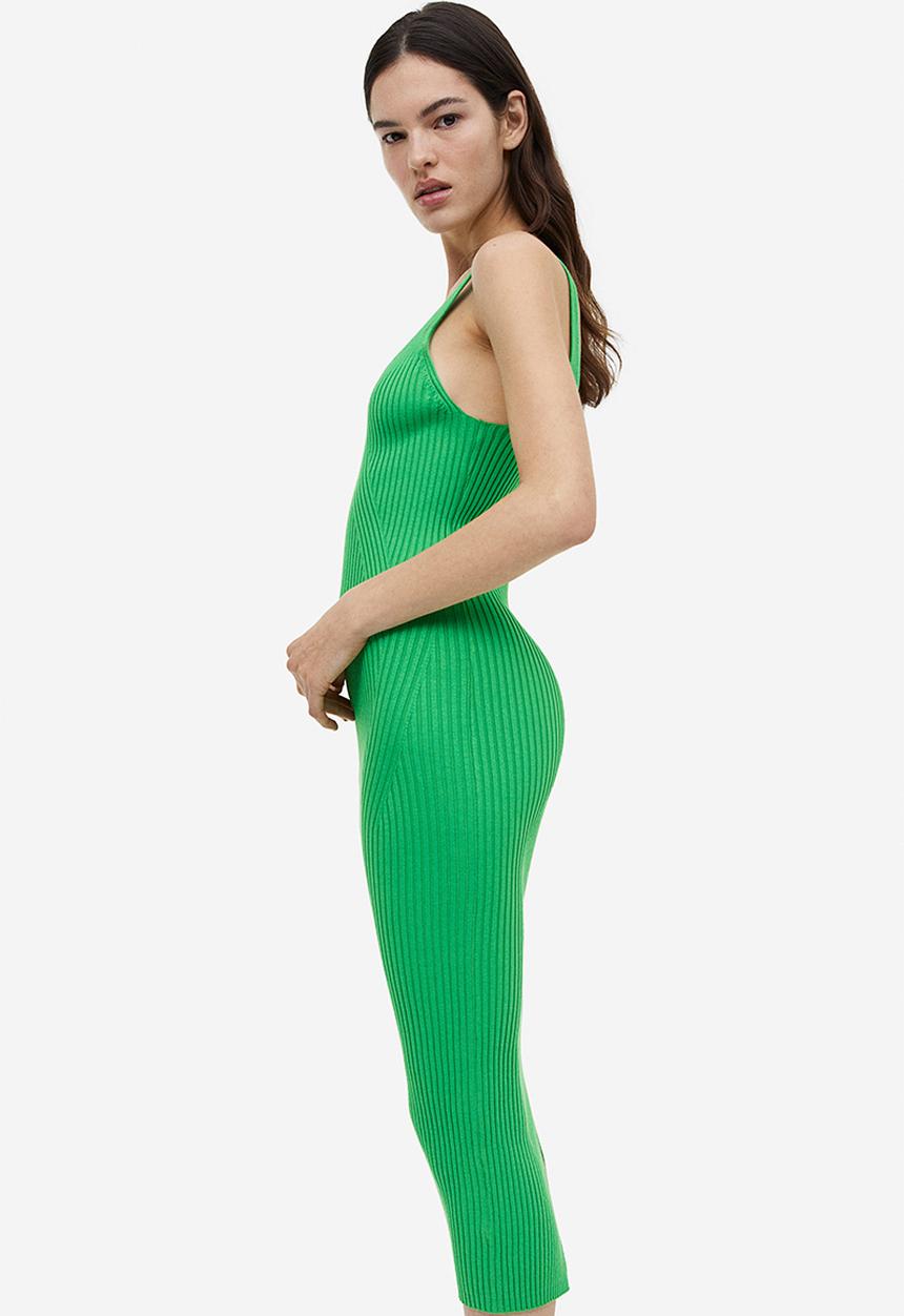 H&M - Rib-knit dress - green