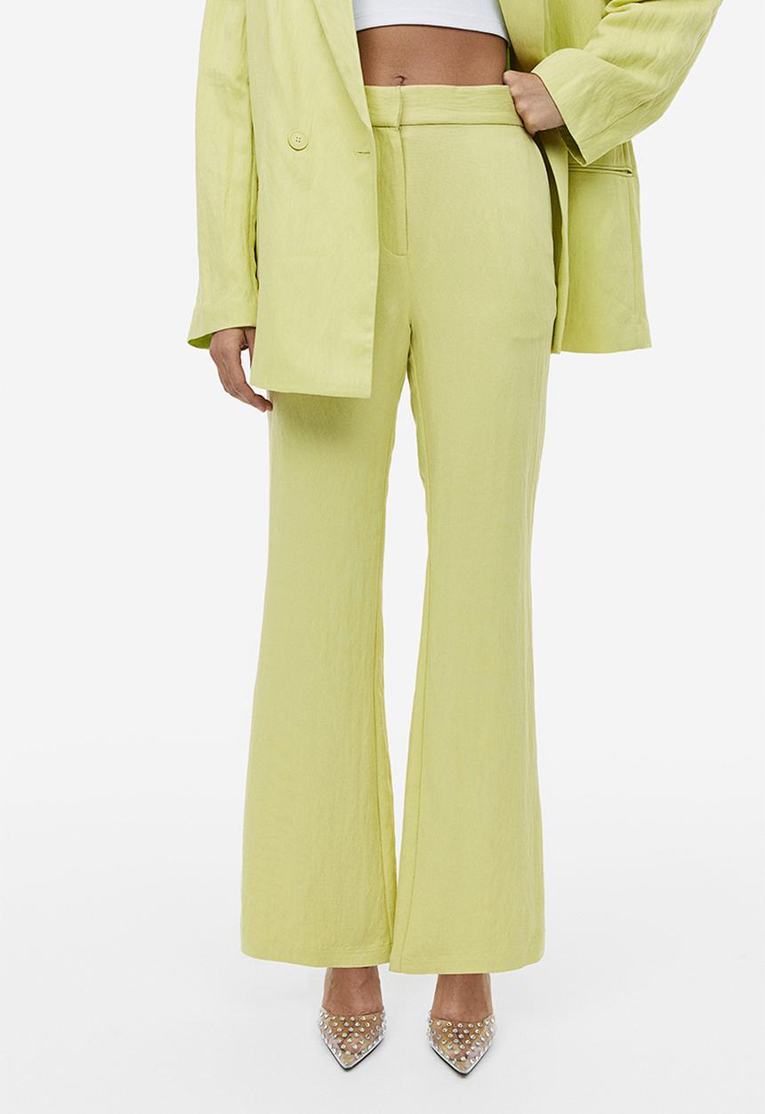 H&M - Flared viscose trousers - lime green