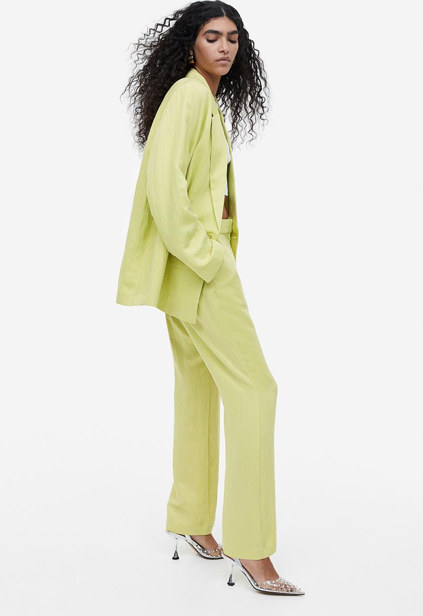 H&M - Flared viscose trousers - lime green