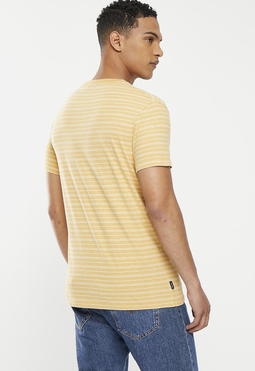 Superdry. - Vintage stripe tee - vintage yellow marl stripe