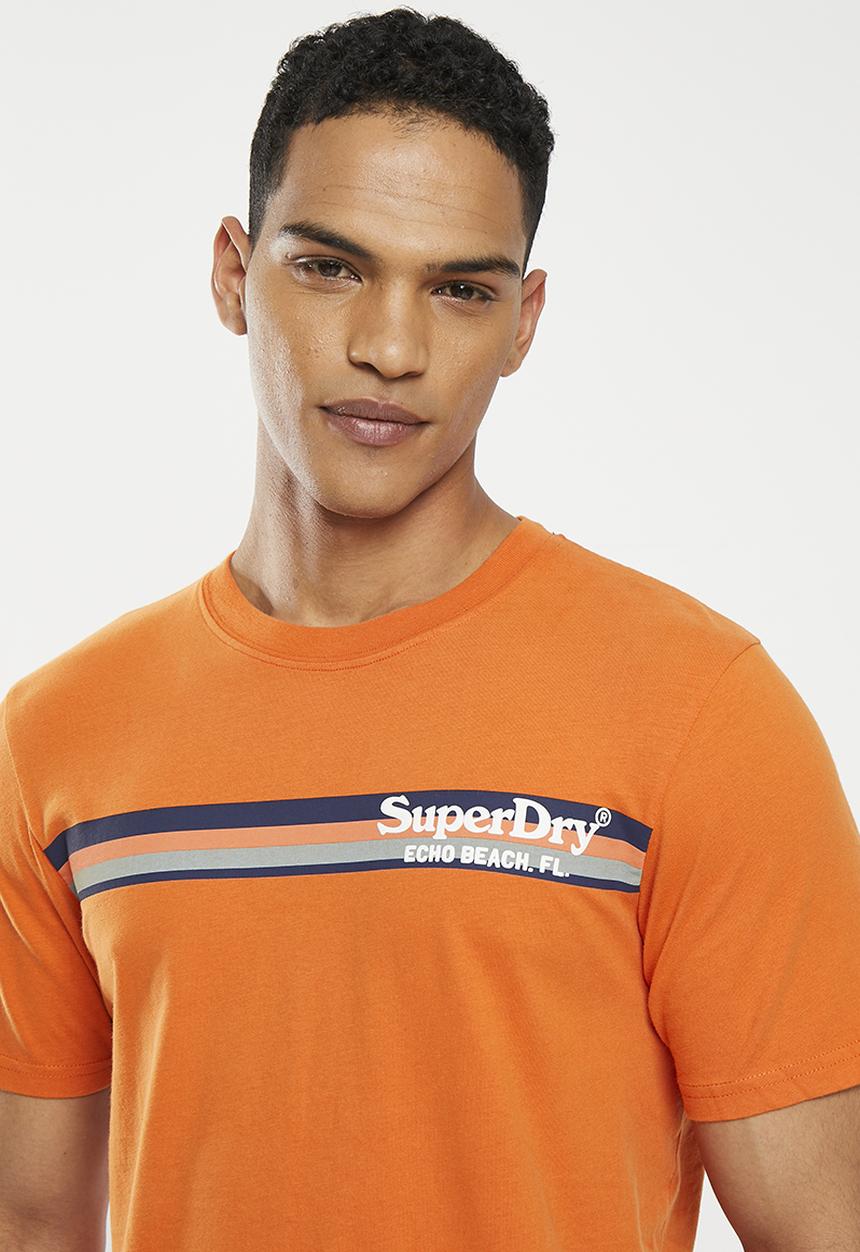 Superdry. - Vintage venue tee - denim co rust orange