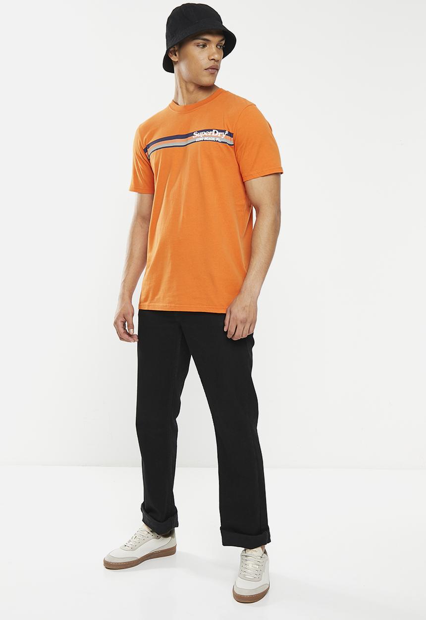 Superdry. - Vintage venue tee - denim co rust orange