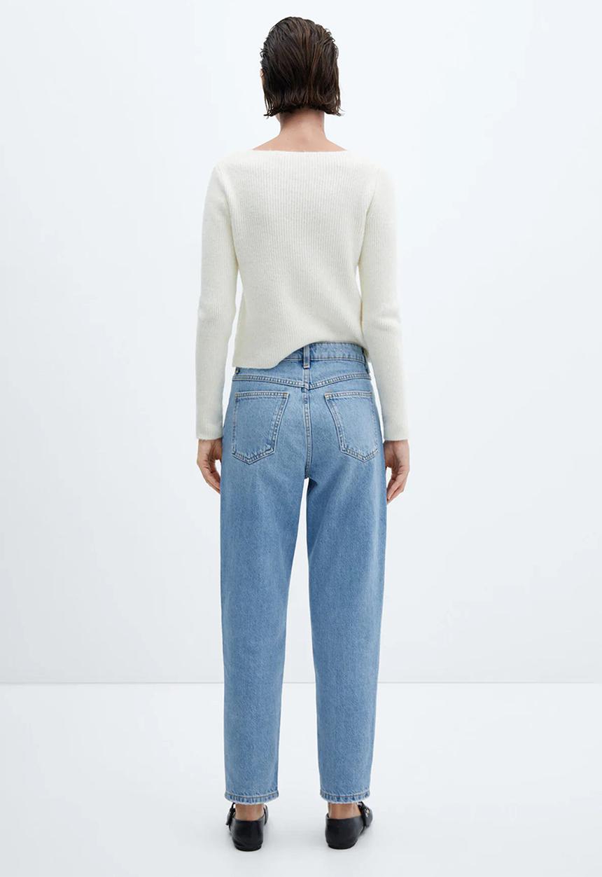 MANGO - Jeans mom - open blue