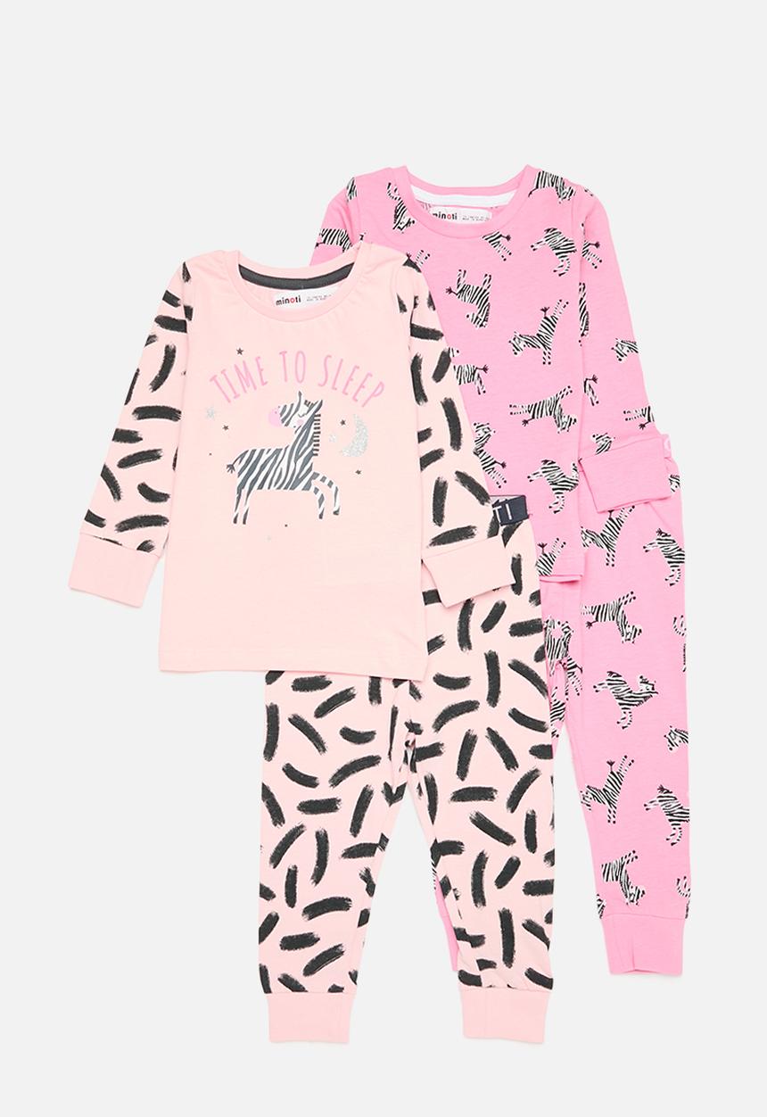 MINOTI - Girls 2 pack zebras pyjama sets - multi