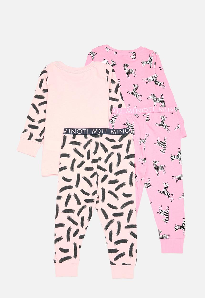 MINOTI - Girls 2 pack zebras pyjama sets - multi