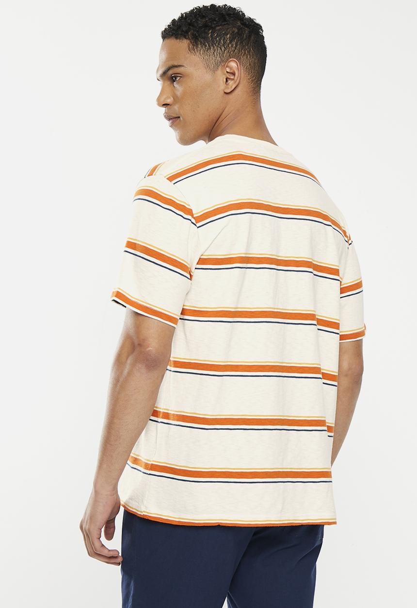 Superdry. - Vintage textured stripe tee - off white stripe