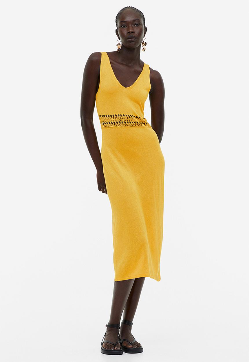 H&M - Fine-knit dress - yellow