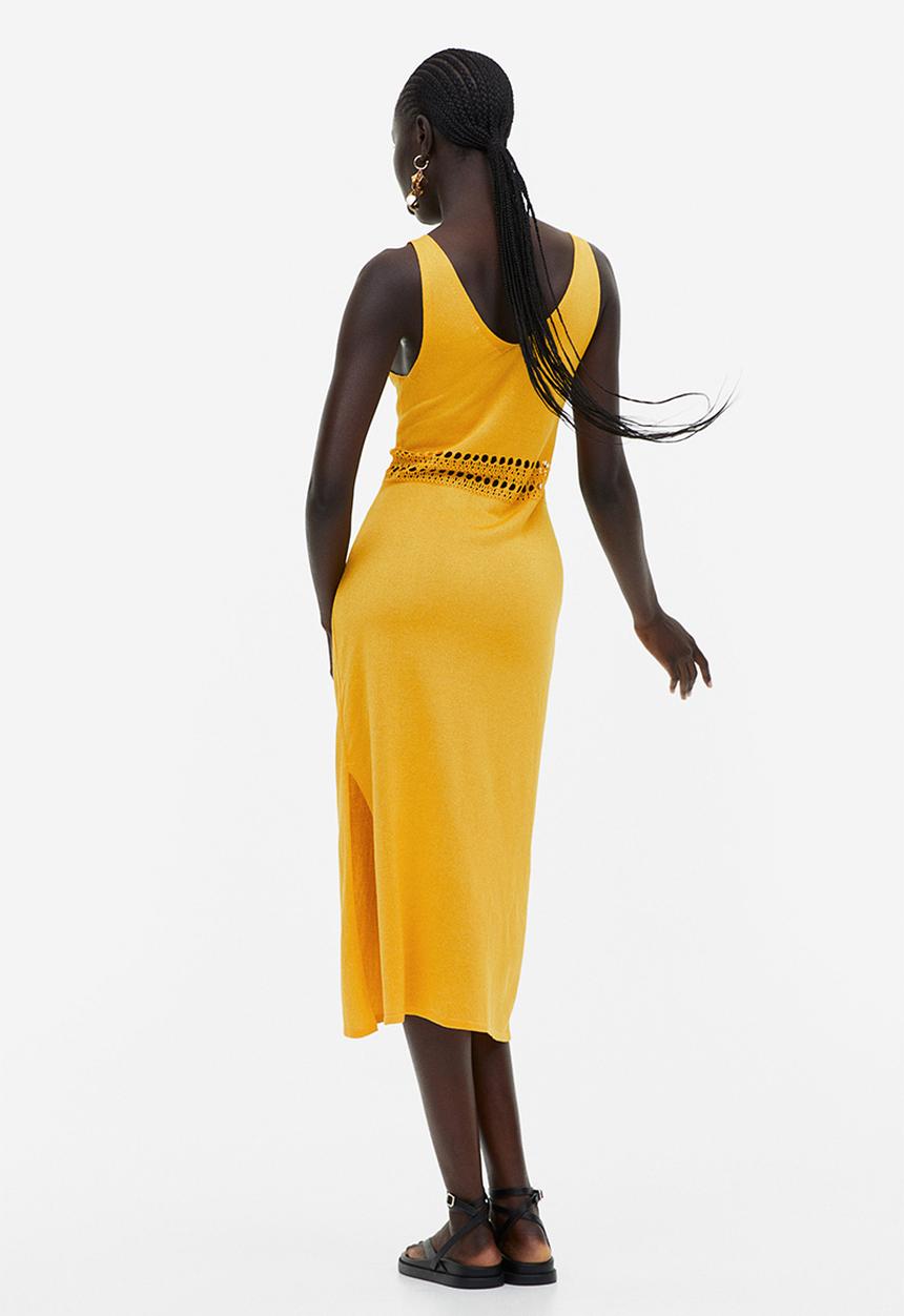 H&M - Fine-knit dress - yellow