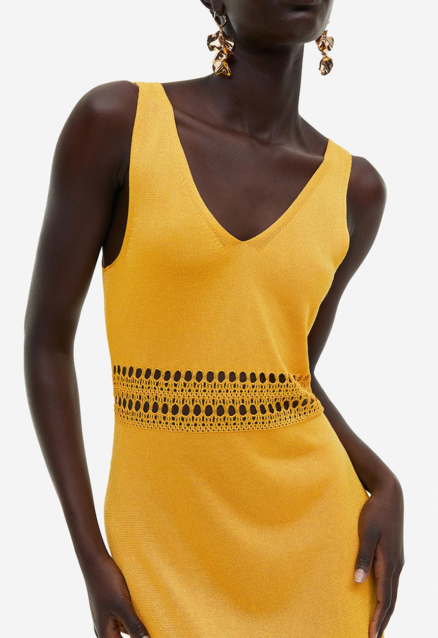 H&M - Fine-knit dress - yellow