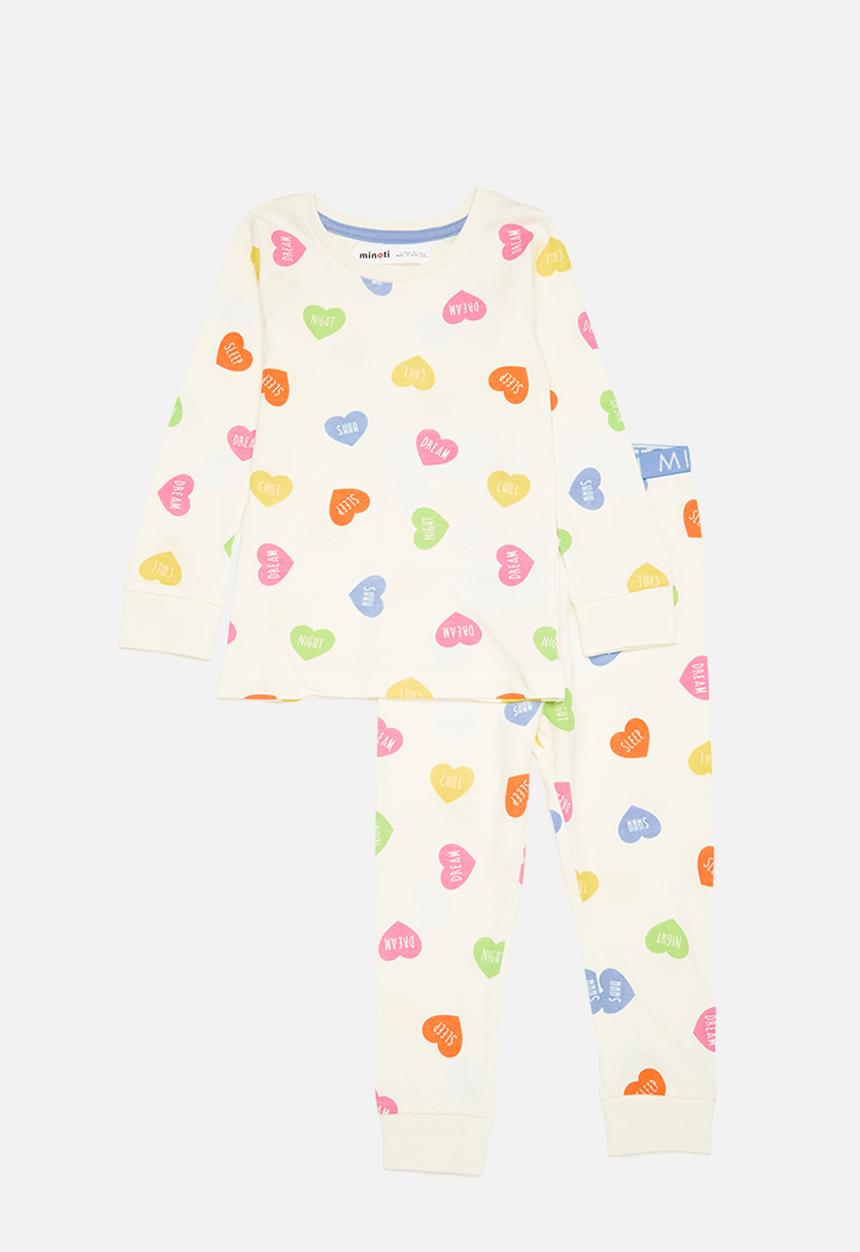 MINOTI - Girls 2 pack hearts aop pyjama set - multi
