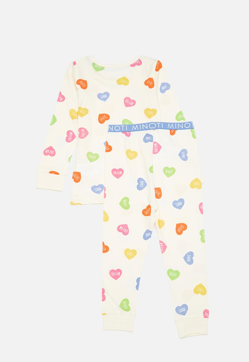 MINOTI - Girls 2 pack hearts aop pyjama set - multi