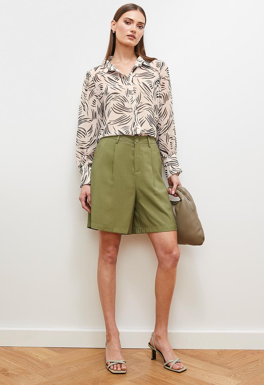 edit - Bell sleeve shirt - ecru based swirl