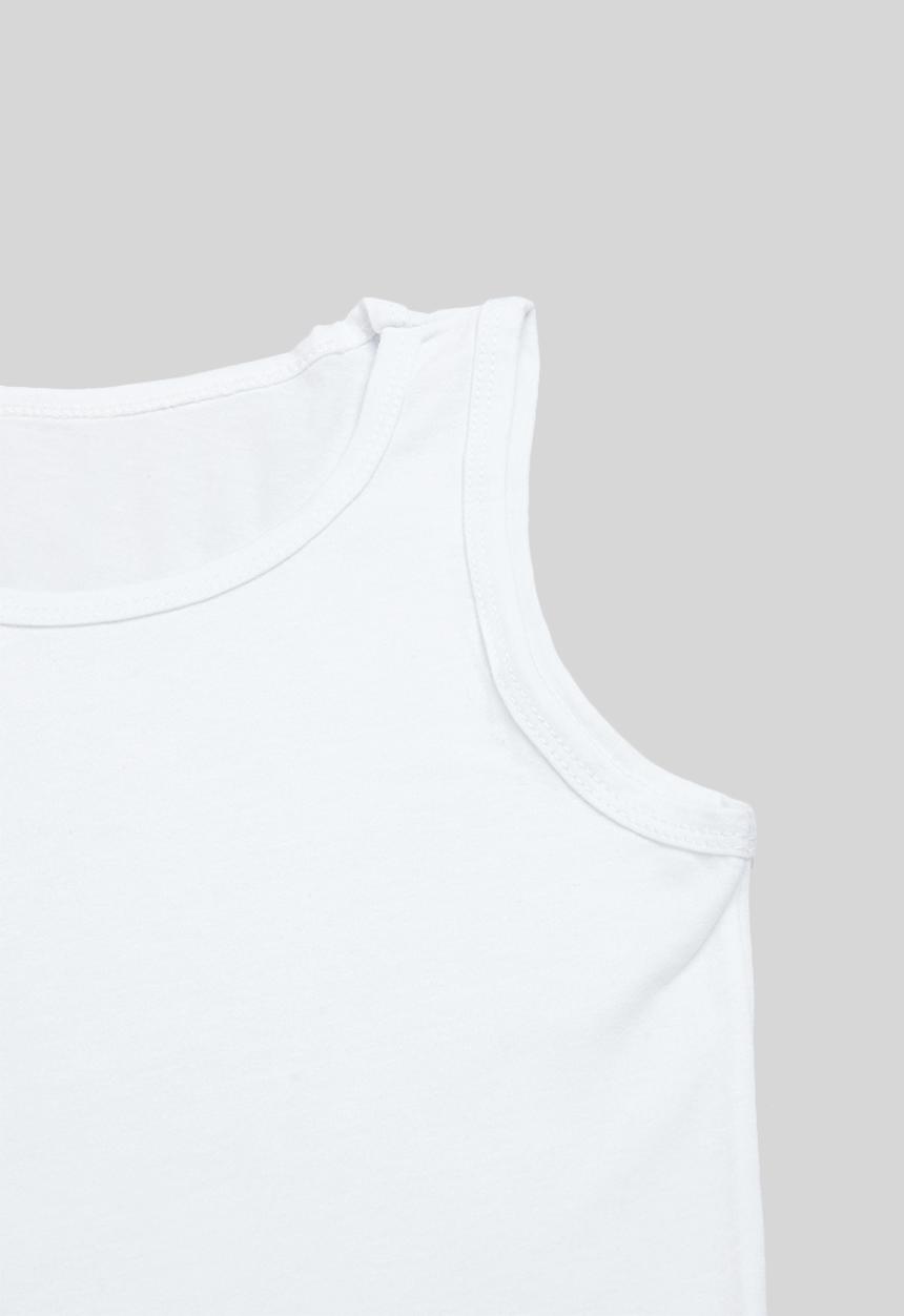 MINOTI - Boys plain 3 pack vests - white