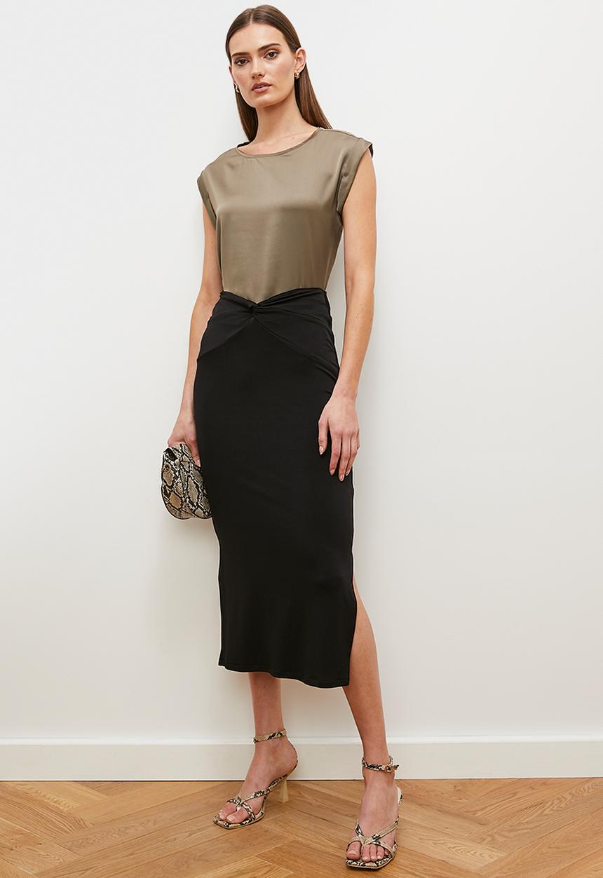 edit - Rouge midi skirt - black