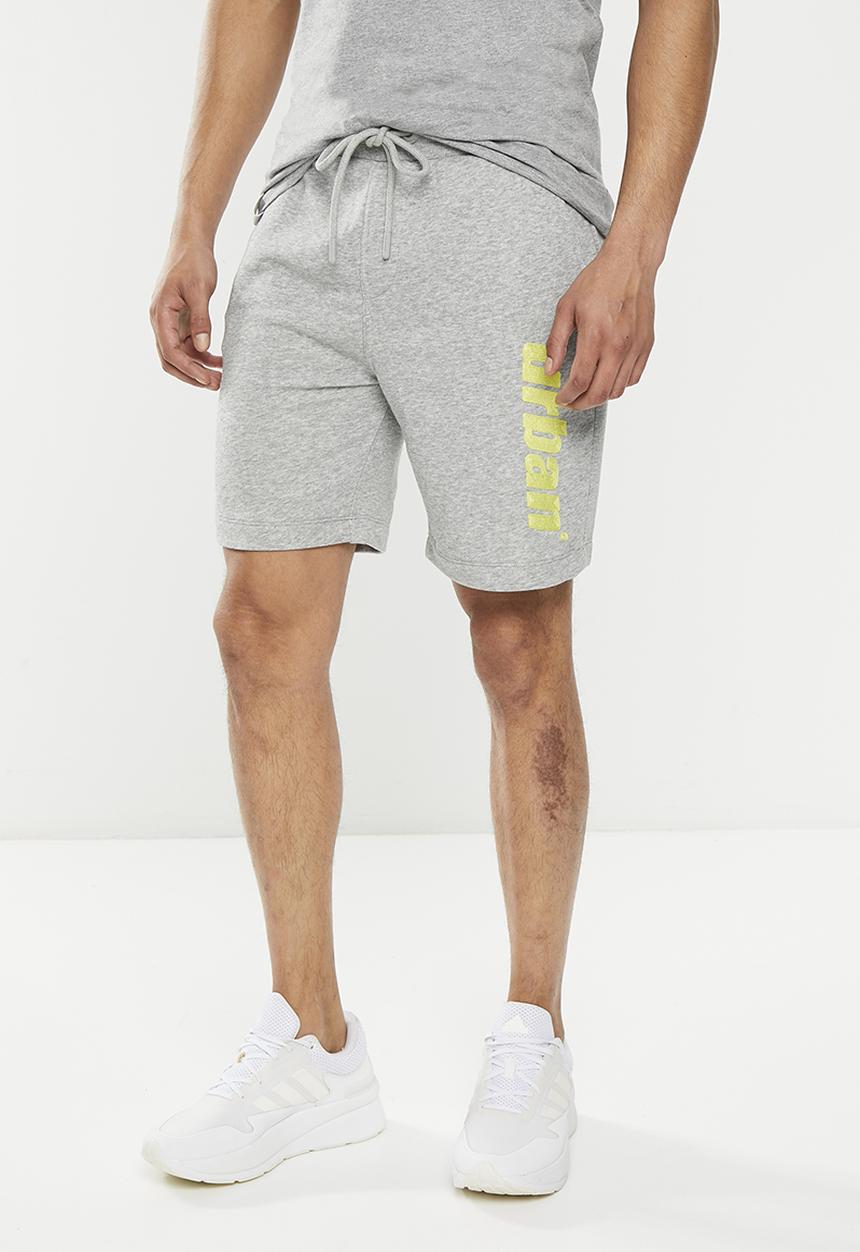 urban° - Mens urban core terry fleece short - grey melange