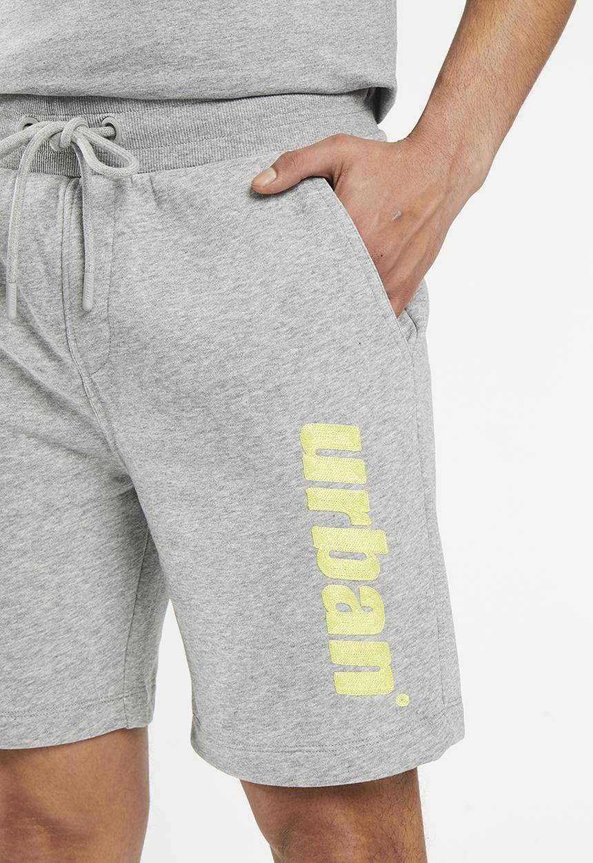 urban° - Mens urban core terry fleece short - grey melange