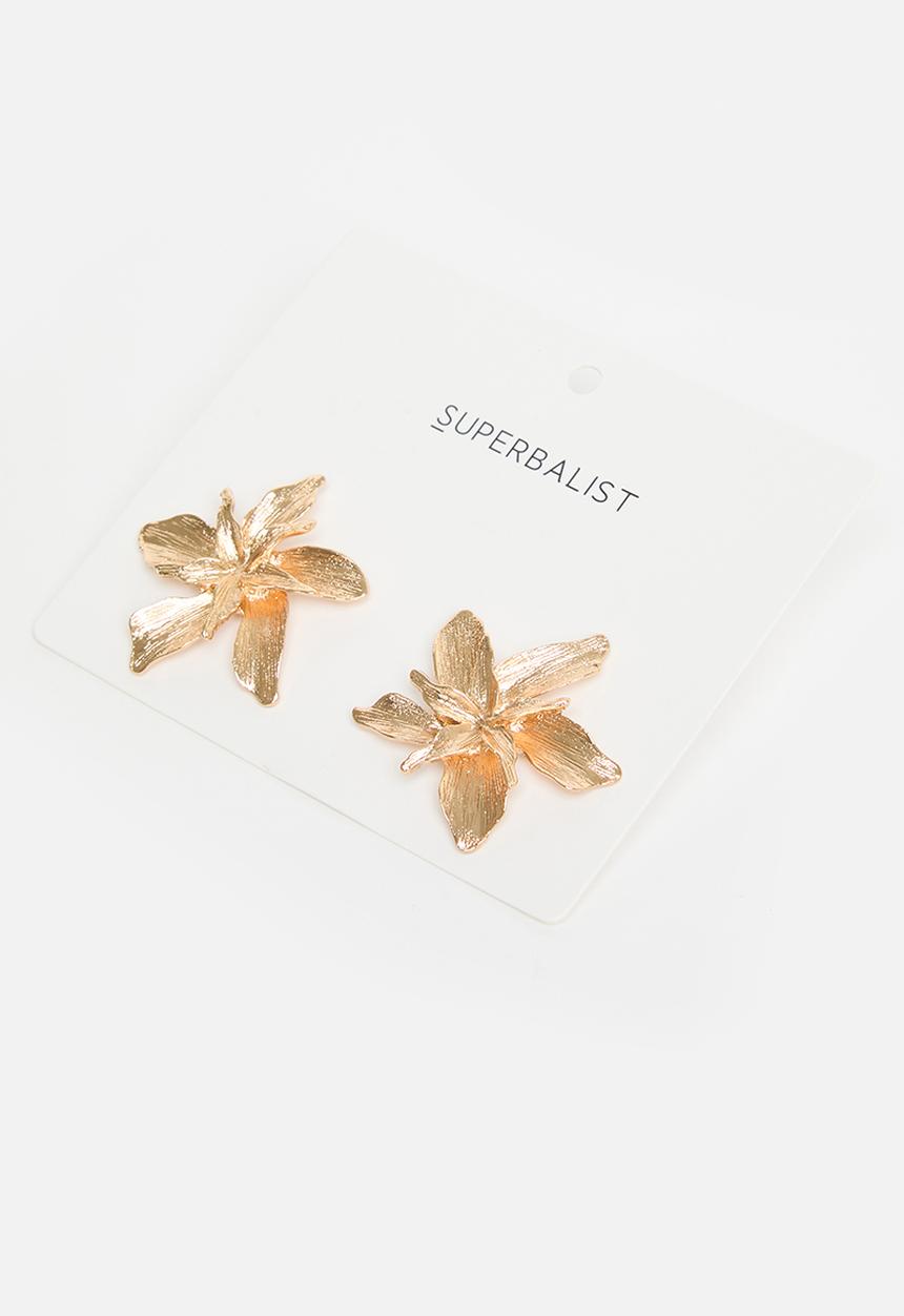 Superbalist - Flower stud earrings - gold