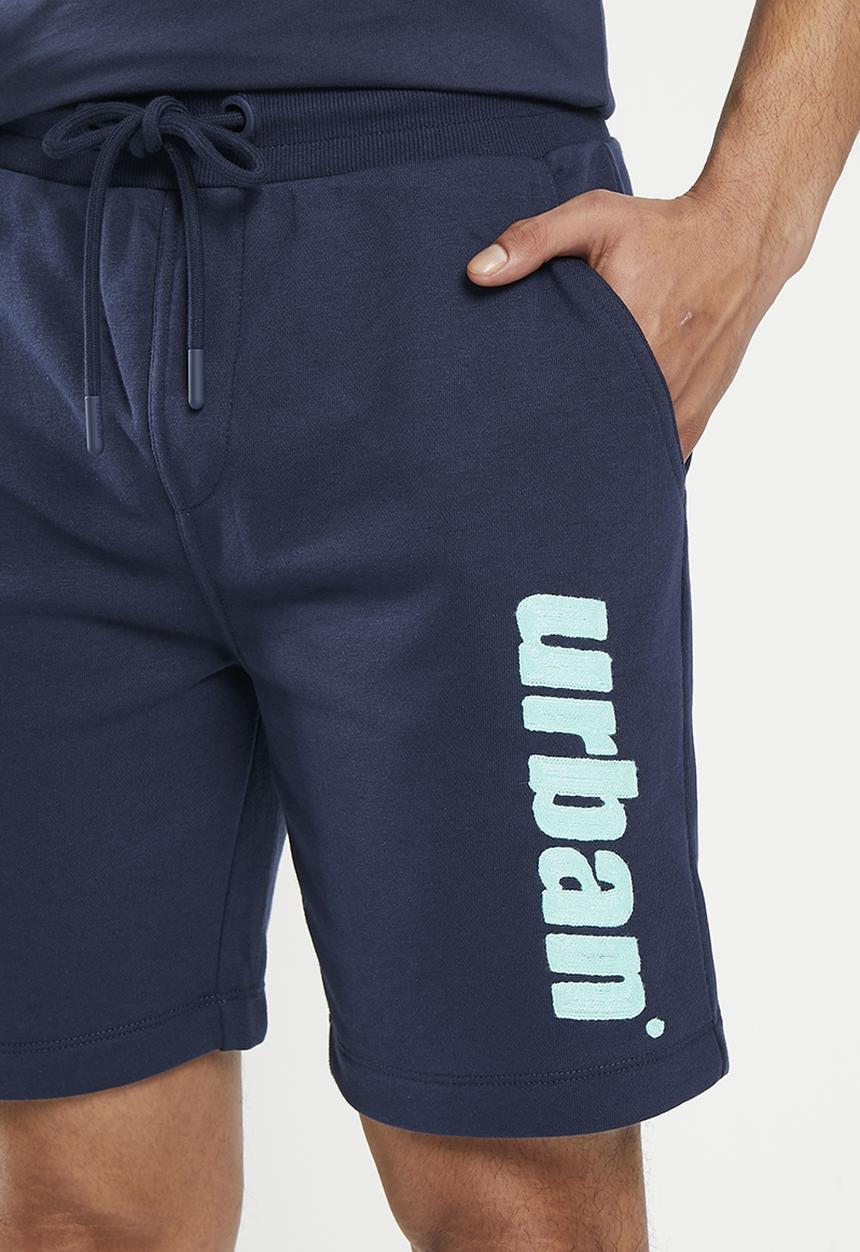 urban° - Mens urban core terry fleece short - black iris