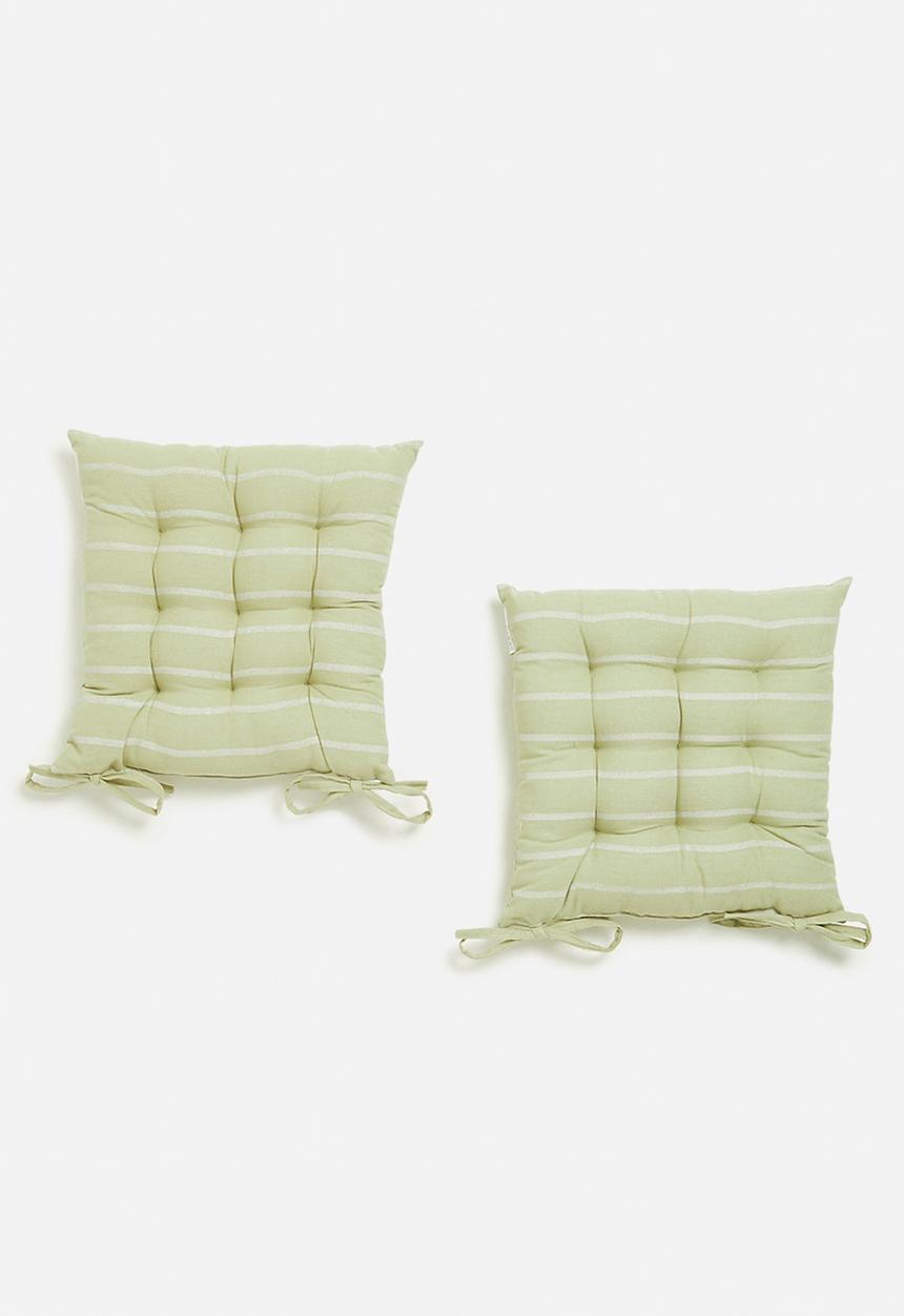 H&S - Muto outdoor seat cushion Ste of 2-emerald