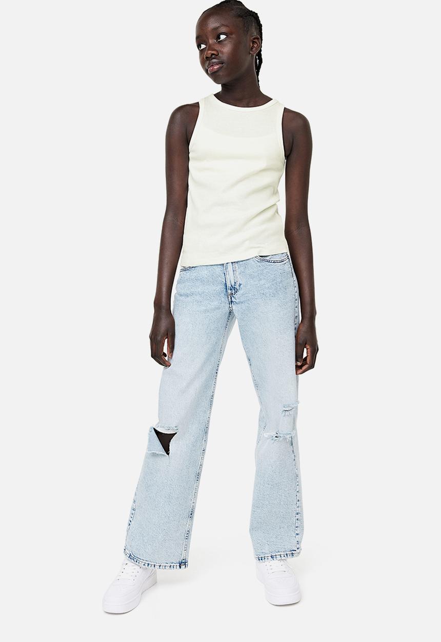 H&M - Ribbed cotton vest top - white